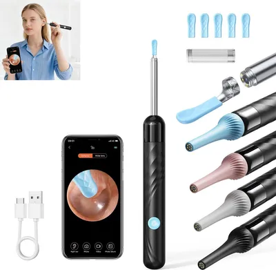 Produktbild von HD-Ohrenreiniger mit Kamera, USB, beleuchtet, für Erwachsene & Kinder, 1080P, Wi-Fi, sicher & sanft