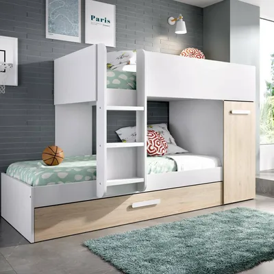 Image de Hikaa - Ensemble Chambre à Coucher, 244x112x150h cm Blanc