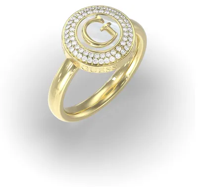 Produktbild von Guess JUBR06206JWYG54 Damen Ring Edelstahl Gold weiß 54 (17.2)