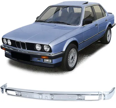 Für BMW 3er E30 1982-1987 Front Stoßstange Chrom + Ecken LINKS + RECHTS + Mitte in der Farbe Chrom von Carparts-Online GmbH