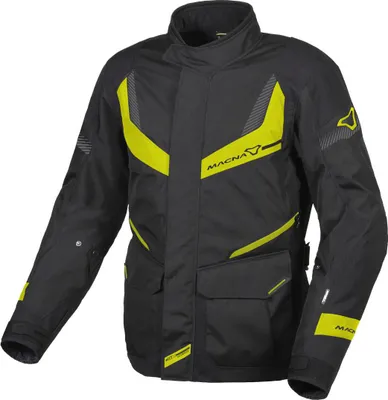Obrázok produktu pre Macna Rancher nepremokavá textilná bunda na motorku, čierna/žltá, XL