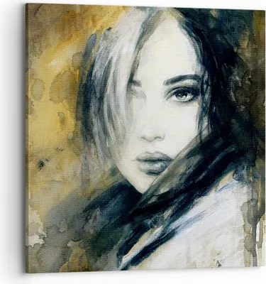 Produktbild von Bild auf Leinwand - Leinwandbild - Frau Gesicht Lippen - 70x70cm - Wand Bild - Wanddeko - Wandbilder - Leinwanddruck - Bilder - Kunstdruck - Wanddekoration - Leinwand bilder - Wandkunst - AC70x70-4053