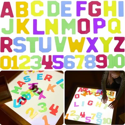 Produktbild von Masterkidz Transparente Zahlen und Buchstaben 38 Stück Montessori