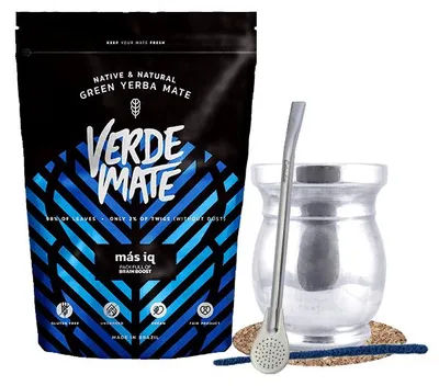 Produktbild von Verde Mate - Mate Tee Set Mas IQ 500g - Dicke Blätter 5mm - Mate Becher Palo Santo 150-220ml - Bombilla Mercedes - Luftgetrocknet - Brasilien