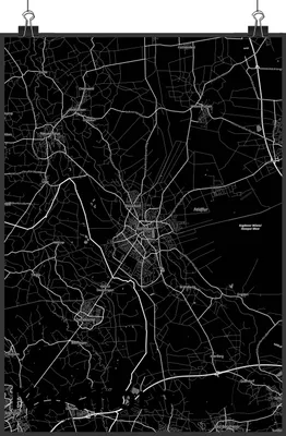 Produktbild von Mr. & Mrs. Panda Bild Nordhorn DIN A2 - Geschenk, Kunstdruck, Wanddekoration, drucke, Plakat, Stadt, wanddeko, Dorf Karte Landkarte Map Stadtplan