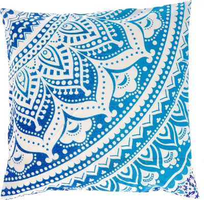 Produktbild von Mandala Kissenhülle, Bedruckte Boho Kissenhülle - Blau, Baumwolle, 40*40*0,5 cm, Zierkissen, Dekokissen, Sofakissen