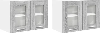 Produktbild von vidaXL Hängeschrank 2 pcs Graues Sonoma 60 x 31 x 40 cm Holzwerkstoff