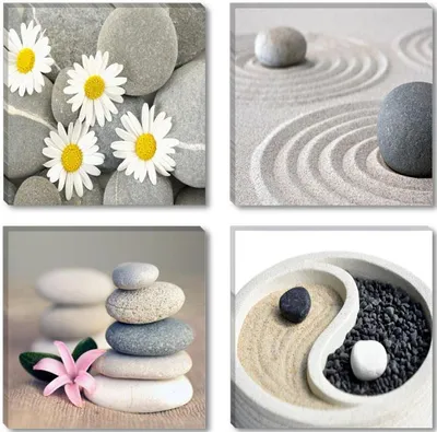 Obrázok produktu pre Obraz na plátne Zen Spa kamene 4-dielny 60x60 cm