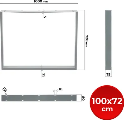 Produktbild von Tischgestell 2er Größenwahl Schwarz Grau Industrial Tischbein Tischkufen Metall Kufengestell Tischuntergestell Möbelfüße Farbe: Grau Maße: 100 x 72 cm (L/H)