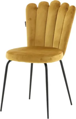 Produktbild von FURNLUX Esszimmerstuhl Limhamn Senfgelb Und Schwarz 45cm / Hauptfarbe: Gelb / Abmessungen: 45 x 54 x 83 cm