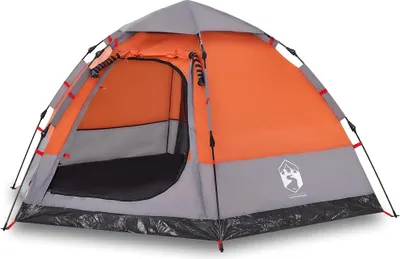 Produktbild von vidaXL Campingzelt 4 Personen Grau und Orange Quick Release