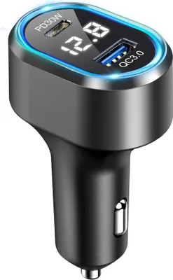 Obrázok produktu pre Nabíjačka do auta Caliber - rýchlonabíjačka - nabíjačka do auta USB C - 12V USB nabíjačka do auta - USB QC3.0 18W a USB C 30W - 48 W - 12/24 V - LED s voltmetrom (PS24)