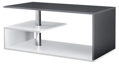 Produktbild von Couchtisch Haarlem rechteckig 90 x 50 x 41 cm mit Stauraum Dunkelgrau/Weiß