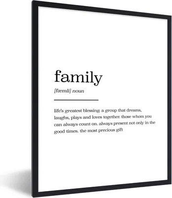 Produktbild von MuchoWow® Gerahmtes Poster sprichwörter - zitate - familie - Wörterbuch 60x80 cm - Poster mit Schwarzem Bilderrahmen Wandposter Rahmen Foto Bilder - Premium - Wanddeko Wohnzimmer