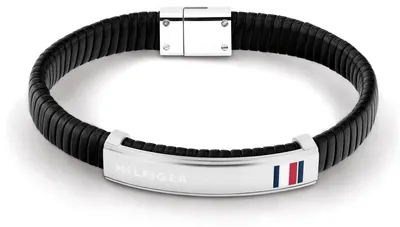 Produktbild von Tommy Hilfiger Jewelry Armband für Herren aus Leder Schwarze Farbe - 2790349