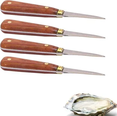 Produktbild von 4 Austernmesser mit Holzgriff 16 cm