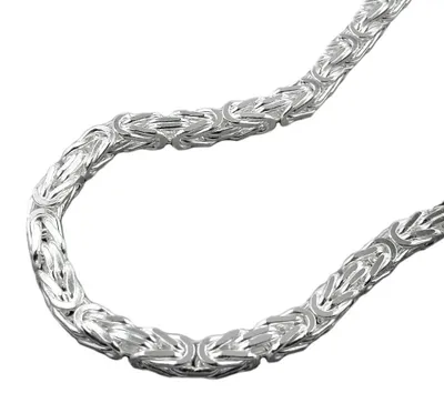 Produktbild von 3mm Königskette Halskette Kette Collier aus 952 Echt Silber 45cm Uni Halsschmuck