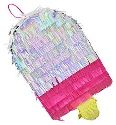 Produktbild von Papier-Piñata in Form einer Eistüte als Dekoration und Fotorequisite für Sommerfeiern