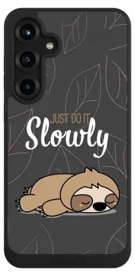 Produktbild von NIVOCASE Handyhülle für Samsung Galaxy S25+ Hülle NIVOpure Case Schwarz Faultier Sprüche lazy sunday