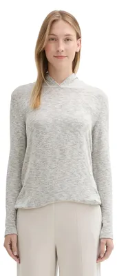 Produktbild von Tom Tailor Damen Langarm Shirt mit Kapuze,25955 - Dusty beige Melange, XL
