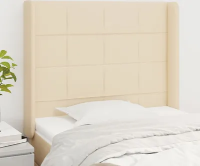 Produktbild von Kopfteil mit Ohren Creme 83x16x118/128 cm Stoff
