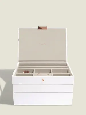 Productafbeelding van STACKERS WHITE & ROSE GOLD - Sieradendoos - Juwelendoos - Sieradenhouder - Sieraden Organizer