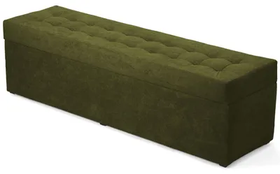Obrázok produktu pre MG Design, zelený taburet s úložným priestorom, 45x160 cm - úložný priestor 190 litrov, nosnosť do 300 kg, stabilný a ľahko udržiavateľný, vhodný do obývačky, spálne a chodby