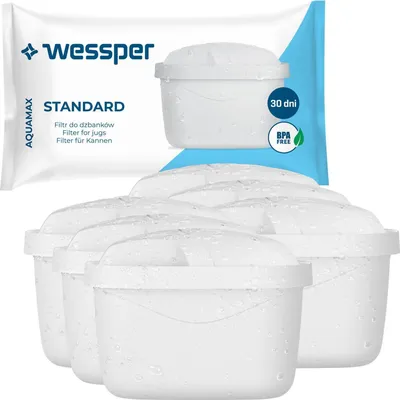 Produktbild von 6x Wessper® AQUAMAX filtračná vložka kompatibilná s BRITA Maxtra+, Style, Marella, Elemaris, XL, Fun - balenie 6 ks