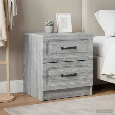 Obrázek produktu pro vidaXL Noční stolek, 2 kusy, barva Sonoma, rozměry 43 x 34,5 x 44,5 cm, materiál: dřevotříska