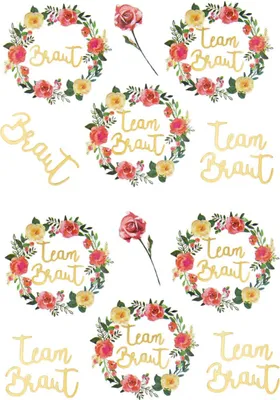 Produktbild von Oblique Unique Temporäre Klebetattoos Tattoo Junggesellinnenabschied JGA Braut - Team Braut
