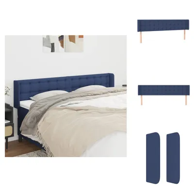 Produktbild von vidaXL Kopfteil mit Ohren Blau 163x16x78/88 cm Stoff -  Kopf- & Fußenden