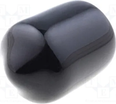 Obrázok produktu pre 10 kusov matíc: materiál – mäkký PVC, farba – čierna, vnútorný priemer – 8 mm, dĺžka – 10 mm. Krytky a matice