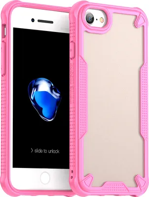 Produktbild von Schutzhülle für iPhone SE 2020/iPhone SE 2022/iPhone 7/iPhone 8, transluzente matte Rückseite, TPU Bumper Case Pink