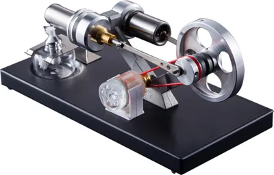 Produktbild von Heißluft Stirling Motor Modell DIY Kit mit 4 stücke Led-leuchten Stromerzeuger Physik Pädagogisches Spielzeug Lehrmittel für Lehrer Student Erwachsene
