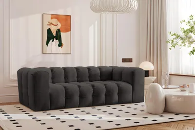 Produktbild von Kaiser Möbel Sofa 3-Sitzer, Komfort Couch BALOO, stoff Schenille, Schwarz