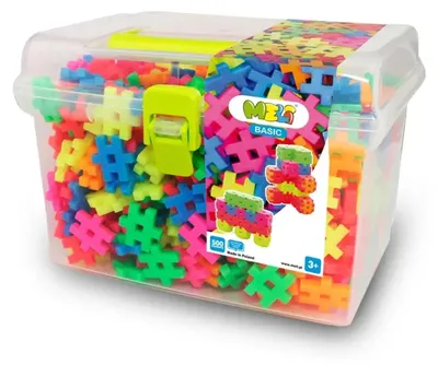 Produktbild von Meli Basic Neon Travel Box – 500-teiliges Bausteine-Set für unterwegs