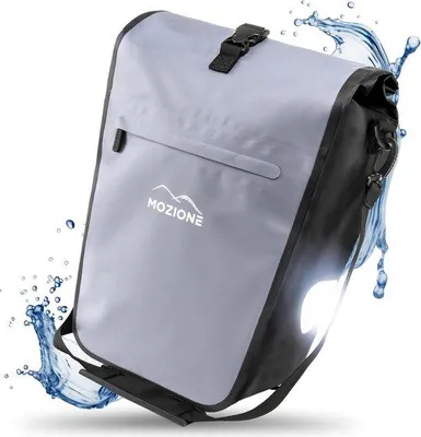Produktbild von Famanu Fahrradtasche für Gepäckträger, 24-33 Liter, wasserdicht, grau