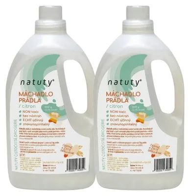 Imagen del producto de Natuty, suavizante para ropa con aroma a limón, 1,5 litros, pack económico de 2 unidades