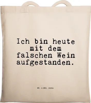 Produktbild von Mr. & Mrs. Panda Jutebeutel Ich bin heute mit... - Transparent - Geschenk, Tote Bag, Männer, Arbeitskollegen, Tasche, Laptoptasche, Frauen, Spruch, Freundin, Shopping