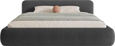 Produktbild von FEDVE Polsterbett Taftan aus Bouclé-Stoff 180x200 cm, Graphit