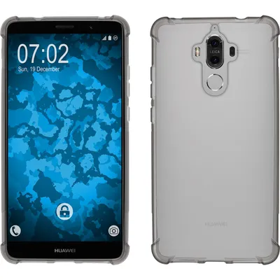 Produktbild von PhoneNatic Case kompatibel mit Huawei Mate 9 - grau Silikon Hülle ShockProof + 2 Schutzfolien