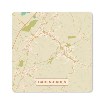 Produktbild von MuchoWow® Mauspad Mousepad Karte - Baden-Baden - Vintage - Stadtplan 20x20 cm - Mousepads - Maus Mat - Pad - Mausunterlage - Desk Mat - Bureauartikeln