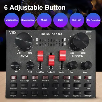 Obrázek produktu pro EBTOOLS V8S živé streamování zvuku multifunkční mikrofon pro telefony a notebooky s 8 režimy a redukcí šumu