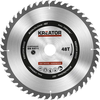 Obrázek produktu pro kreator Saw blade for Wood 250X30X3MM 48T KRT020425