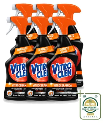 Produktbild von 6 x Vitroclen Keramik-Kochfeldreiniger Spray - 450 ml - Vorratspackung - 6 Stücke