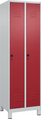 Produktbild von CP Spind Classic Plus lichtgrau, rubinrot 080010-20 S10001, 2 Schließfächer 60,0 x 50,0 x 195,0 cm