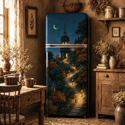Kühlschrankfolie Nachtburg 41,5x200 cm, 2 Stück, Vinyl