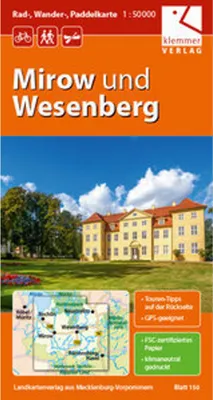 Obrázok produktu pre Mirow und Wesenberg Mirow und Wesenberg 1 : 50 000 Rad-, Wander- und Paddelkarte