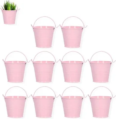 Immagine prodotto di Set di 10 mini vasi da fiori in metallo per balconi e decorazioni per la casa, 44x55 cm