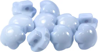 10 x Kinderknopf Blume Motivknopf 1-Loch, 11mm, hellblau